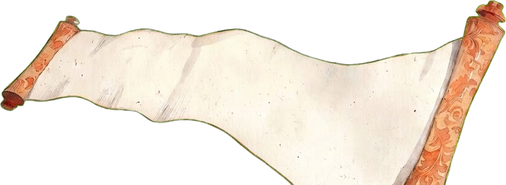Ancient rolled scroll parchment